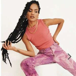 Wake Up Ribbed Knot Top - Hot Pink